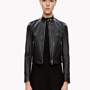 Theory Bavewick Stretch Lamb Leather Jacket